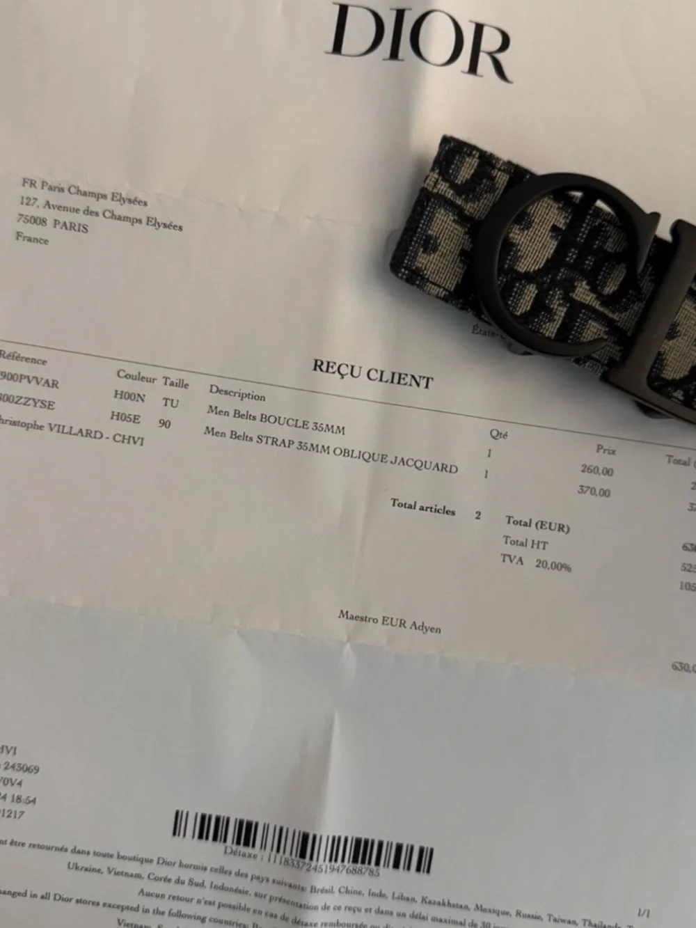 Dior Belt